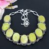 Swiss Green Opal Gemstone Handmade 925 Sterling Silver Jewelry Necklace 18" KG-1654