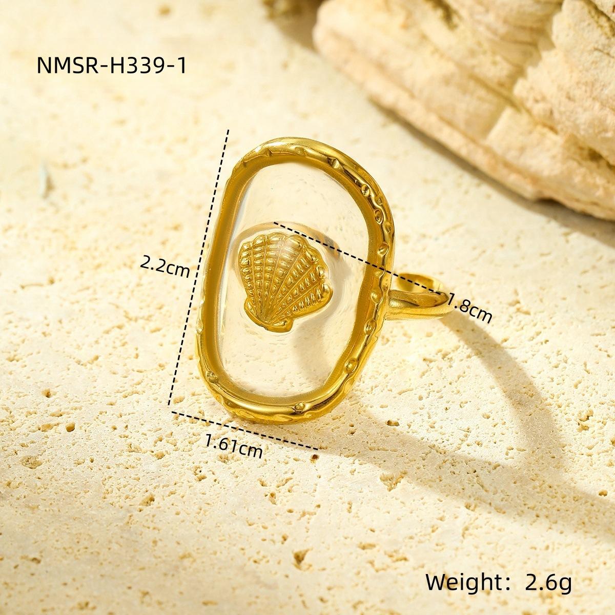 GEMCHIC Women s Ocean Series Open Ring Fashion Versatile Scallop Starfish Adjustable Design Hand Jewelry