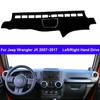 Car Inner Dashboard Cover For Jeep Wrangler JK 2007 - 2017 Center Console Protector Carpet Dashmat Sun Shade Absorb Sunlight