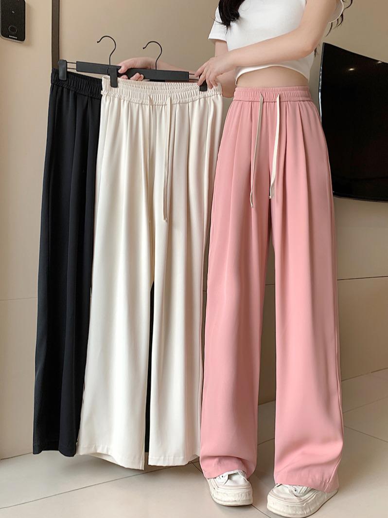 Spring 2026 Plus Size Women s Drawstring Elastic Waist Wide Leg Suit Pants XL