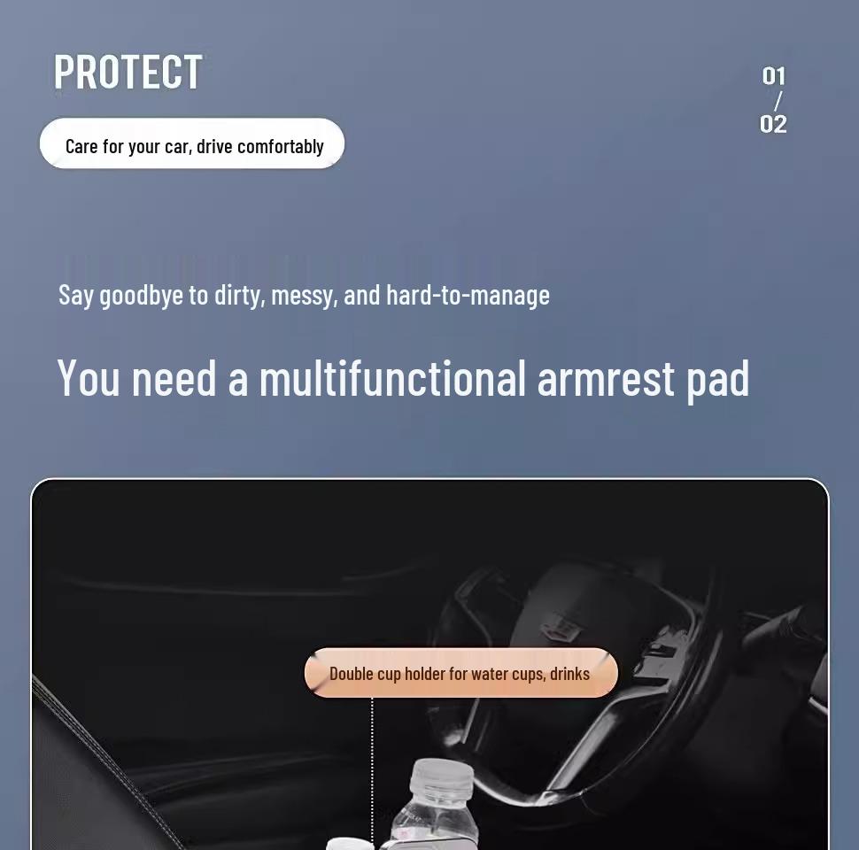 Compact Car Armrest Protective Pad & Tissue Box