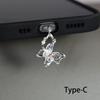 Beautiful Butterfly Phone Dust Plug Accessories Decoration Hanging Pendant for IPhone for Samsung Type-C Charging Port