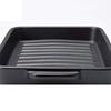 SENTO SENGA Heat-Resistant Cooking Plate/Grill Plate with Lid, 26cm Wide, Ceramic, Suitable for Direct Flame, Microwave, and Oven, Black, Stylish, Ban