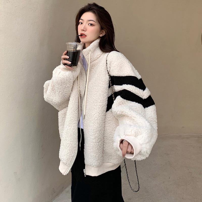 Womens' Lambswool Coat: Warm, Thick, Trendy Korean Style for Autumn & Winter