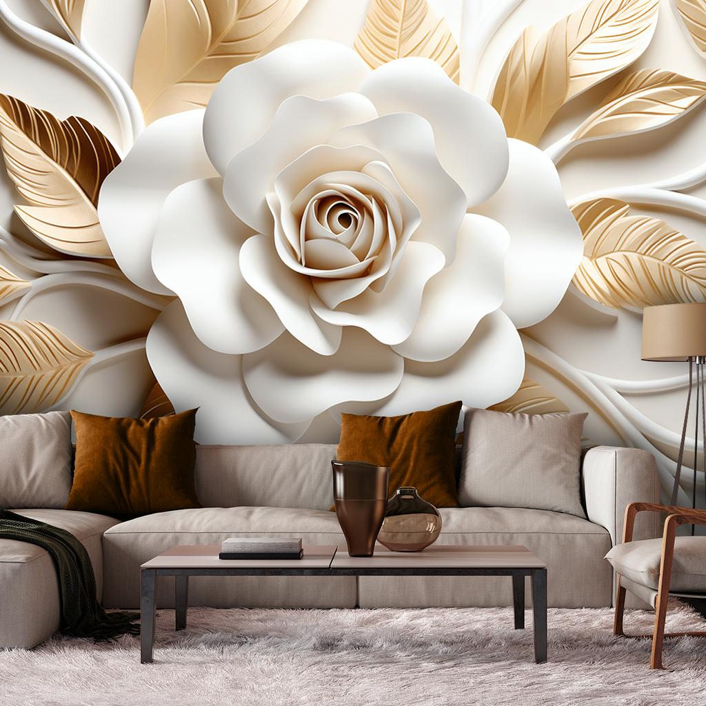 Wallpaper Gold Lotus Flower