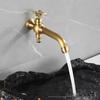 European Full Copper Outdoor Garden Double Outlet Rotatable Retro Faucet