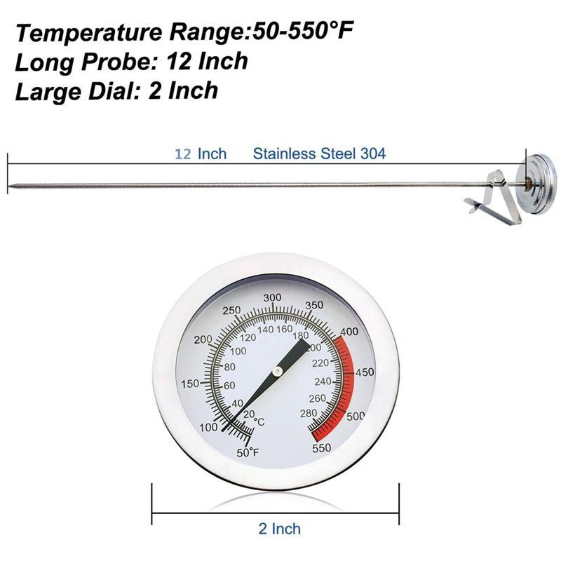 Good-Candy Ölthermometer Frittierthermometer Set Kit Zum Frittieren, Mit Topfclip, 12 Zoll Sonde - Für Hohe Töpfe, Rind, Lamm, Fleisch Co