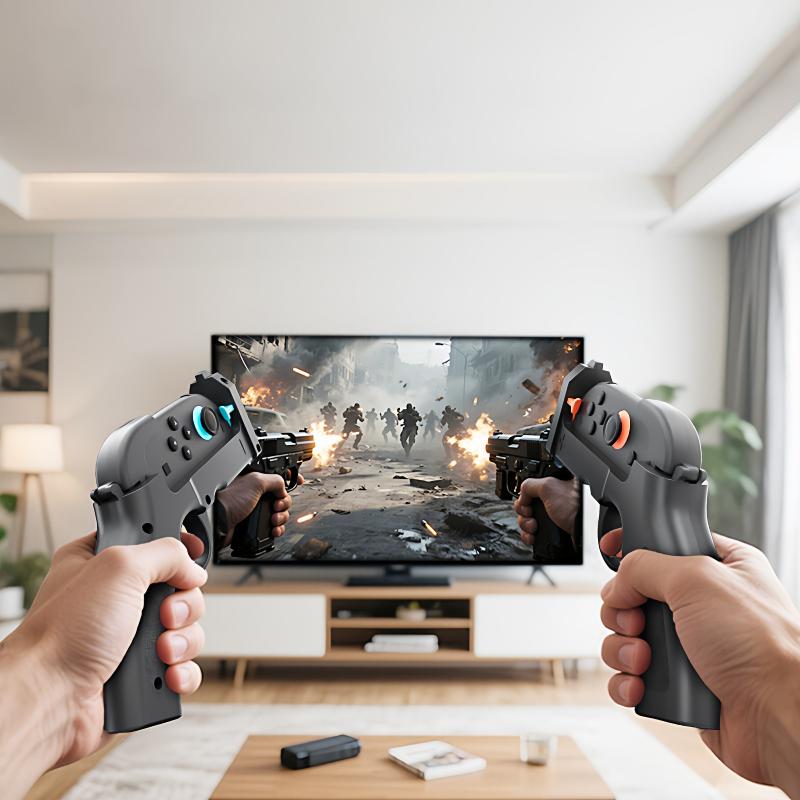2 Stück Somatosensorische Gaming-Pistole Joypad-Pistolenhalterung Handgriff Feuerpistolen-Controller für Nintendo Switch2 Joy-Con Links Rechts Halterung