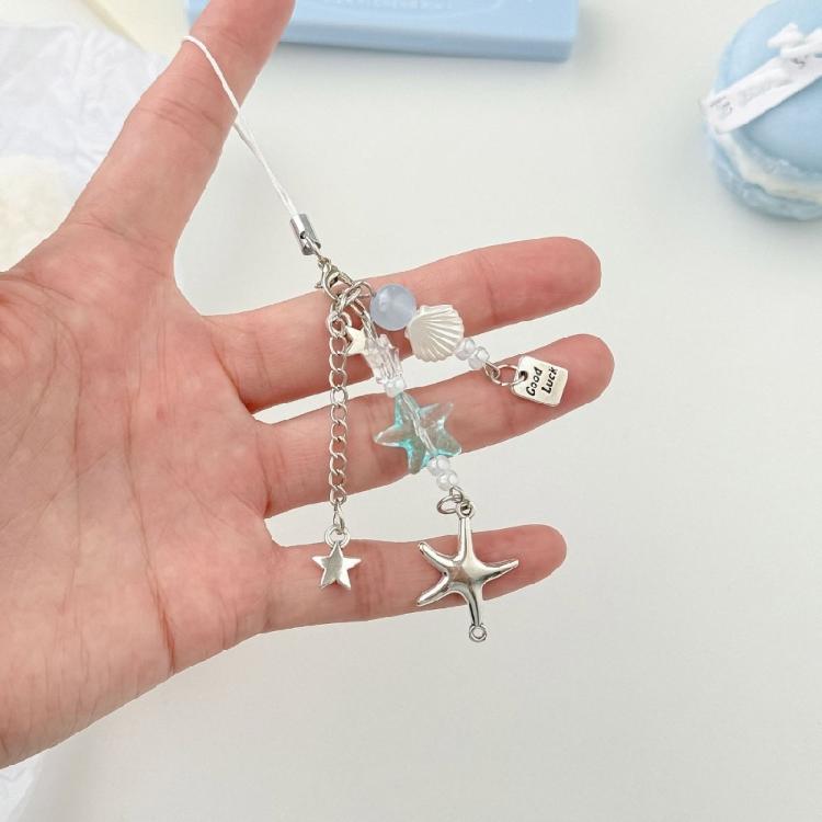 Modern Alloy Starfish Keychain Phone Strap Stylish Jewelry Decoration for Bags Everyday Carry Sturdy Alloy