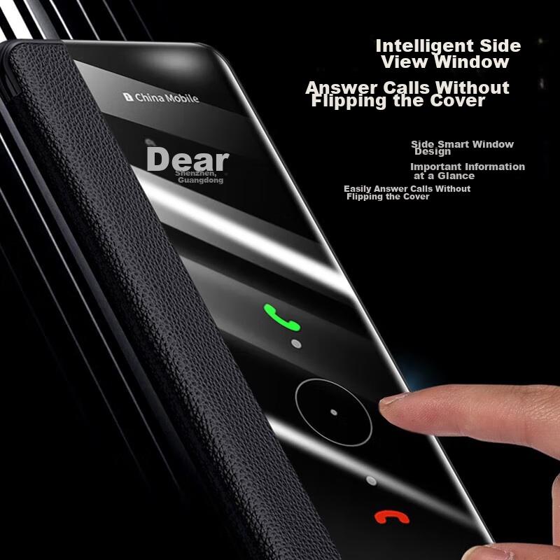Phone Case for Huawei Mate30 Pro And Mate30 Pro+, Smart View Window Sleep/Wake Full Protection Anti-Drop Leather Cover, Hands-Free Answering