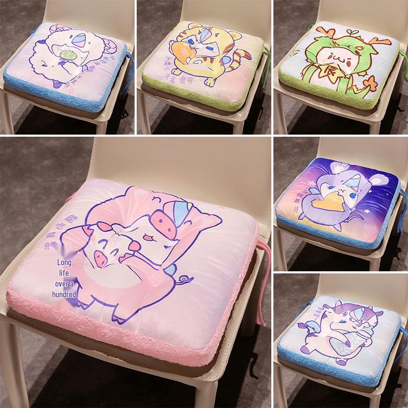 Rabbit Fur Cartoon Animal Cushion - One-Piece Seat, Back, Office Chair, Sofa, Student Chair, Long-Sitting, Butt Comfort Doll