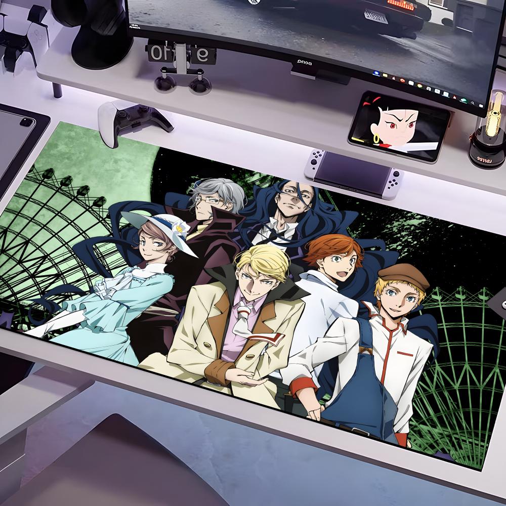 Bungo Stray Dogs Mauspads Mehrere Größen Großes Quadratisches Computer-Büro-Spiel-Tischmatten Gummi Anti-Rutsch-Mauspads