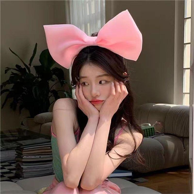 1 Stück Damen rosa blau schwarz übergroßes Schleifen-Stirnband, Schleifen-Stirnband, geknotetes breites Kopftuch-Stirnband, schwarzes Schleifen-Stirnband