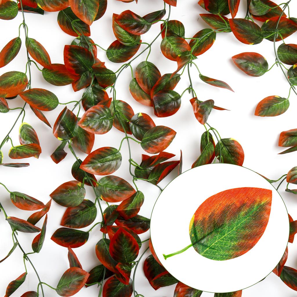 Artificial Ivy Leaf Rattan Creeper Leaves Vine Hanging Garland DIY Fake Flowers Plants for Garden Wedding Party Home Decor 2.4m