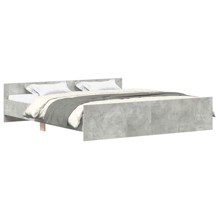 VidaXL Bed Frames Headboard and Footboard Concrete Grey 200x200 Cm 3203736