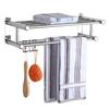 40/50/60cm Towel Rack with  Movable Hooks Steel Bathroom Kitchen Towel Holder Wall Mounted Towel Rack for Home Hotel Accessories