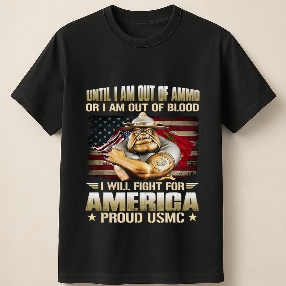 

Proud USMC Bulldog Vintage Flag Graphic For Vets Unisex T Shirt Unisex T-Shirt XL