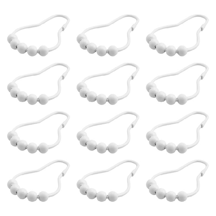 5 Bead Roller Shower Curtain Hooks Smooth Sliding Stainless Steel Construction Shower Rod Hook Bath Accessory
