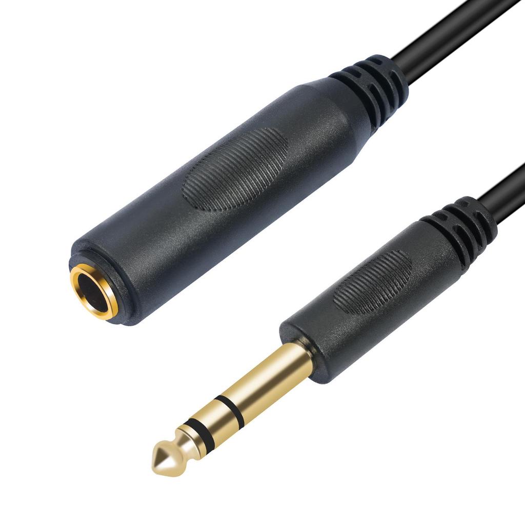 Gold-Plated All-Copper Shielded 6.35mm Stereo Noise-Reducing Guitar/Organ Audio Extension Cable (Male to Female)
