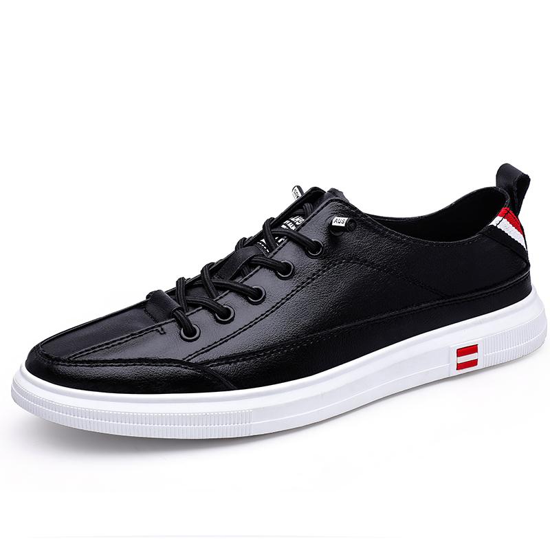 Men's Genuine Leather Shoes New Fashion Soft Casual Sneakers Men Comfortable Versatile Non-slip White Men's Shoes Fashion Flats