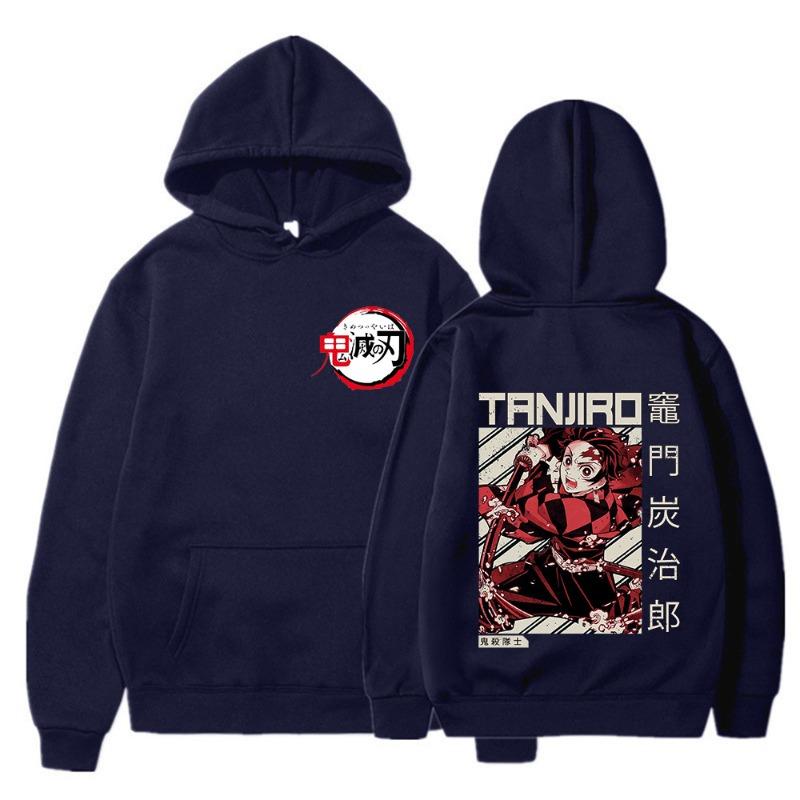 Japanese Animation Kamado Tanjirou Hoodies Women Men Long Sleeve Hooded Sweatshirts Unisex Y2K Street Fashion Clothing