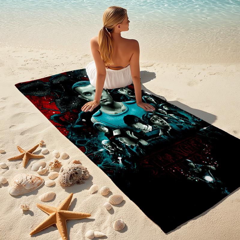 Halloween horror thriller theme Stranger Things soft beach towel outdoor camping vacation swinging beach scarf decorative blanket B17