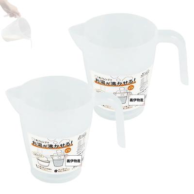 Microwave-safe Measuring Cup for Boiling Water, 1000ml Capacity, Made In Japan, 2 Pieces.