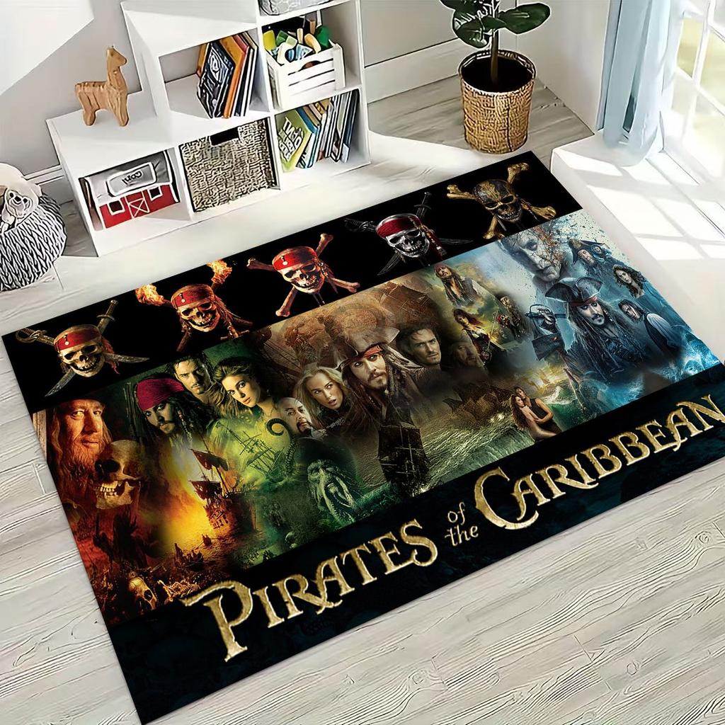 Captain Jack Pirates of The Caribbea Johnny Depp Carpet Rug for Bedroom Living Room Sofa Home Doormat Decor,Non-slip Floor Mat