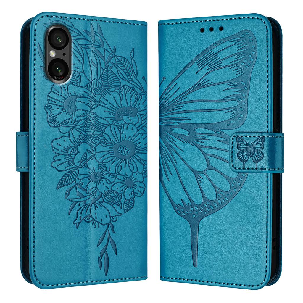 Butterfly Flowers PU Leather Case Kickstand Card Holder Slots TPU Shockproof Flip Cover For Sony Xperia 5 IV, 10 IV, 1 IV, 1 III , 5 III, 10 III, L4..
