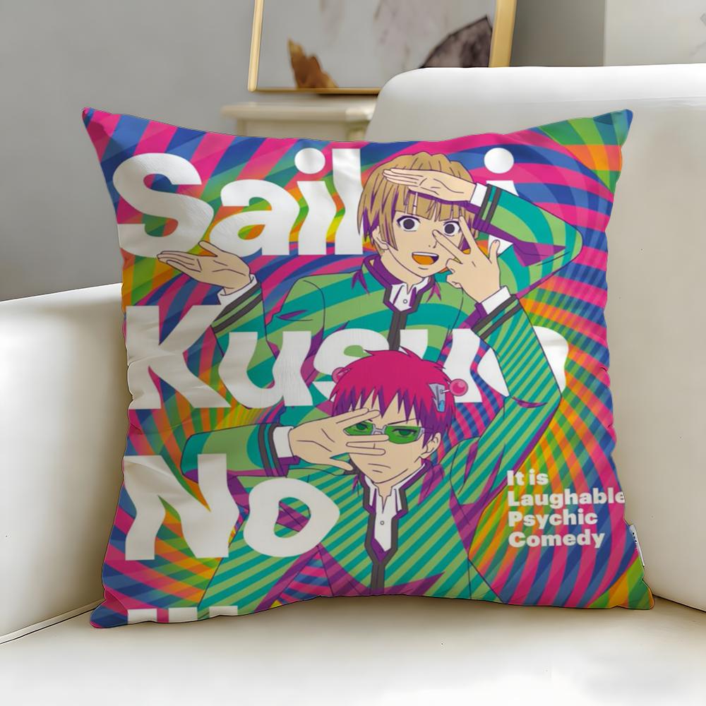 

anime The Disastrous Life of Saiki K Cushion Cover Soft & Easy-Wash Pillow Case – Versatile for Couch, Bed, Travel and Office 30cmx30cm