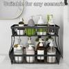 Storage Basket 2 Tier Countertop Large Capacity Rectangular Fruit Basket with Banana Hangers Detachable Fruit Storage Rack