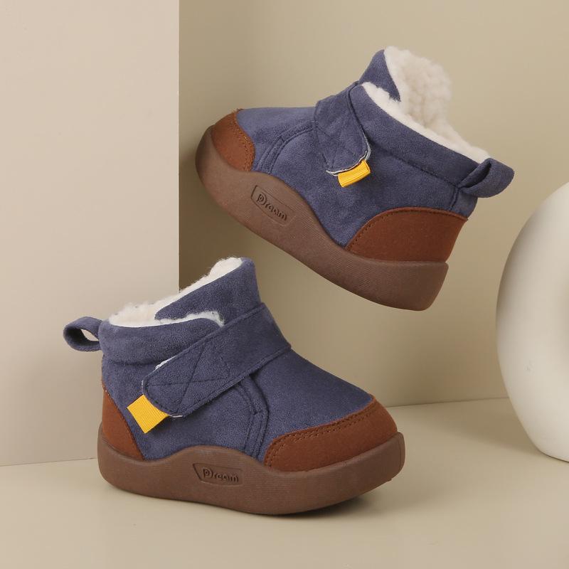 Velvet-Lined Winter Snow Boots for Infants, Soft Sole Non-Slip Shoes for Ages 1-4