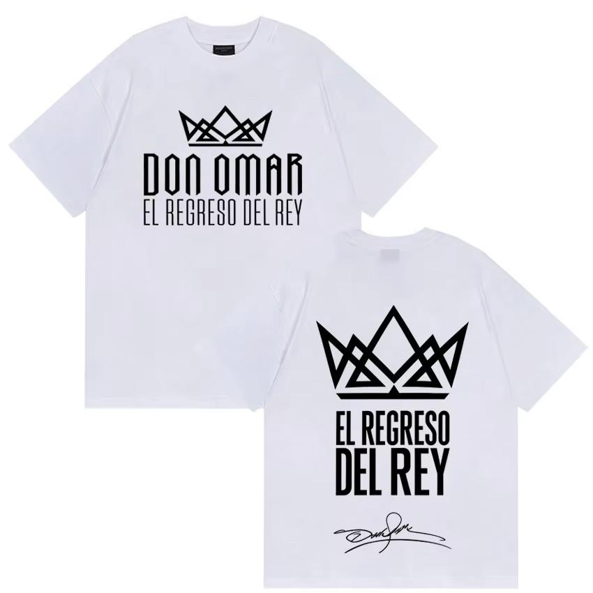 Rapper Don Omar The Last King Tour 2026 Magliette Stampate Uomo Donna Magliette alla Moda Y2K Manica Corta Abbigliamento Casual Leggero Traspirante