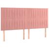 Pink Velvet Bed Frame with Adjustable Headboard 200x200 cm