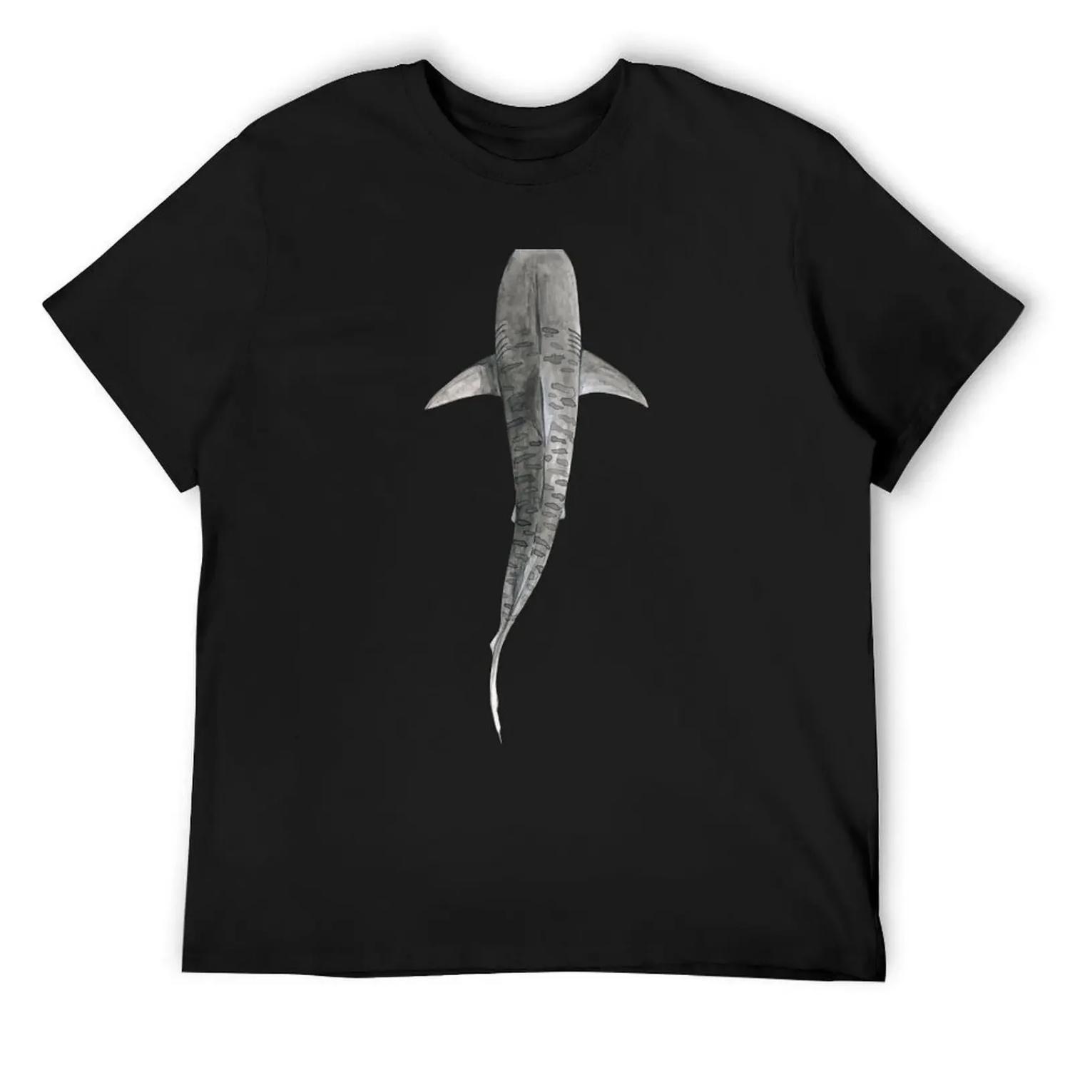 

TIGER SHARK-Galeocerdo cuvier (above) navy blue T-Shirt blacks vintage graphic tee Short sleeve tee designer t shirt men S чёрный