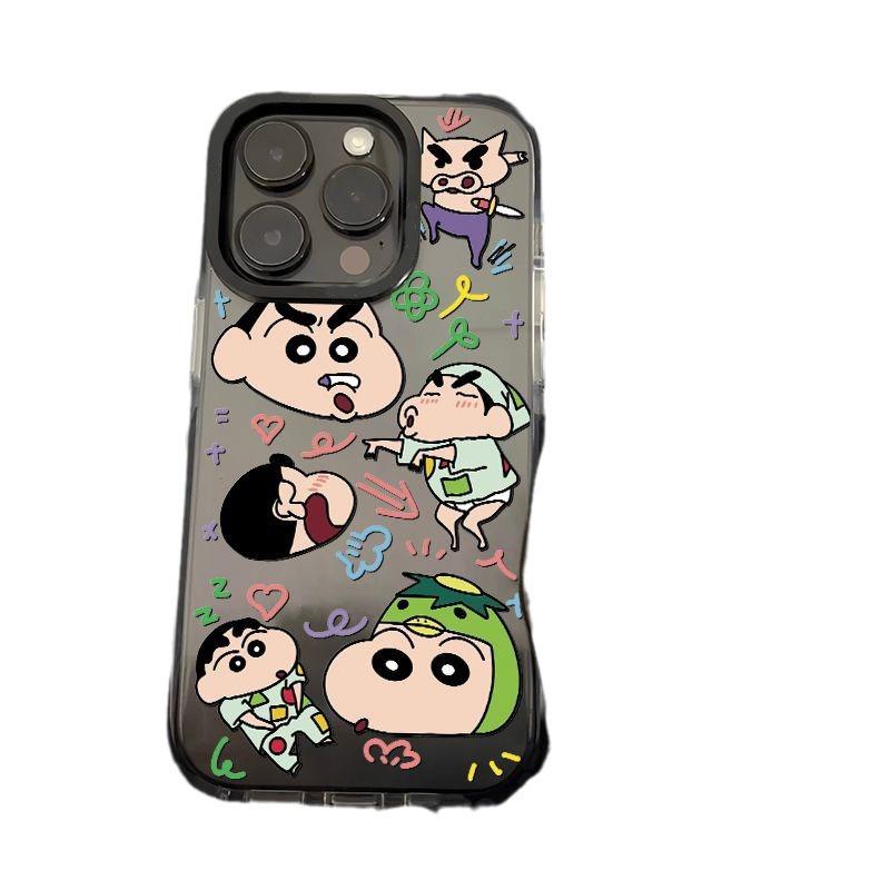 Funny Crayon Xiaoxin iPhone14promax Apple 15 mobile phone case 13 two-color 12 transparent black edge 11 new models