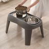 Pet Food Bowl Dog Folding Bowl Large Dog Elevated Neck Protection Double Bowl Cat Stainless Steel Bowl Anti-Spill Drinking Bowl