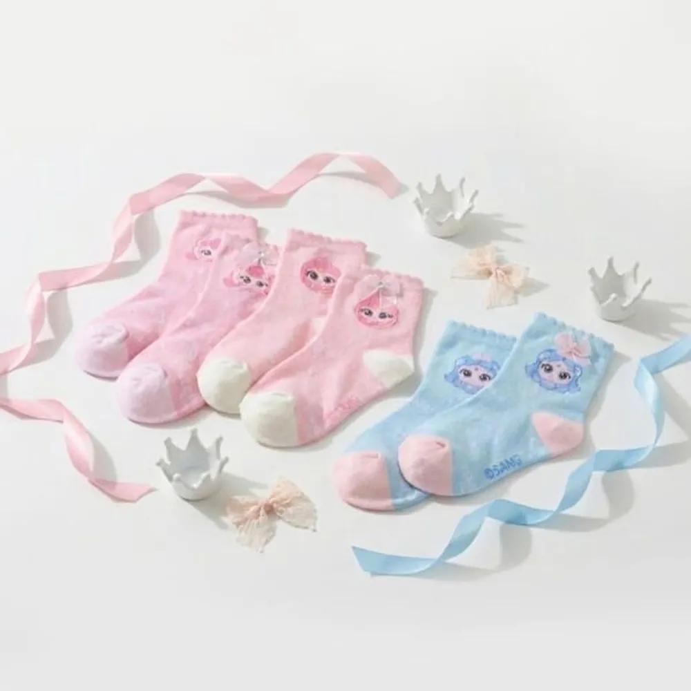 Premier Farm Catch Teenieping Ribbon Pattern Kids' Mid-Length Socks 3 Pairs