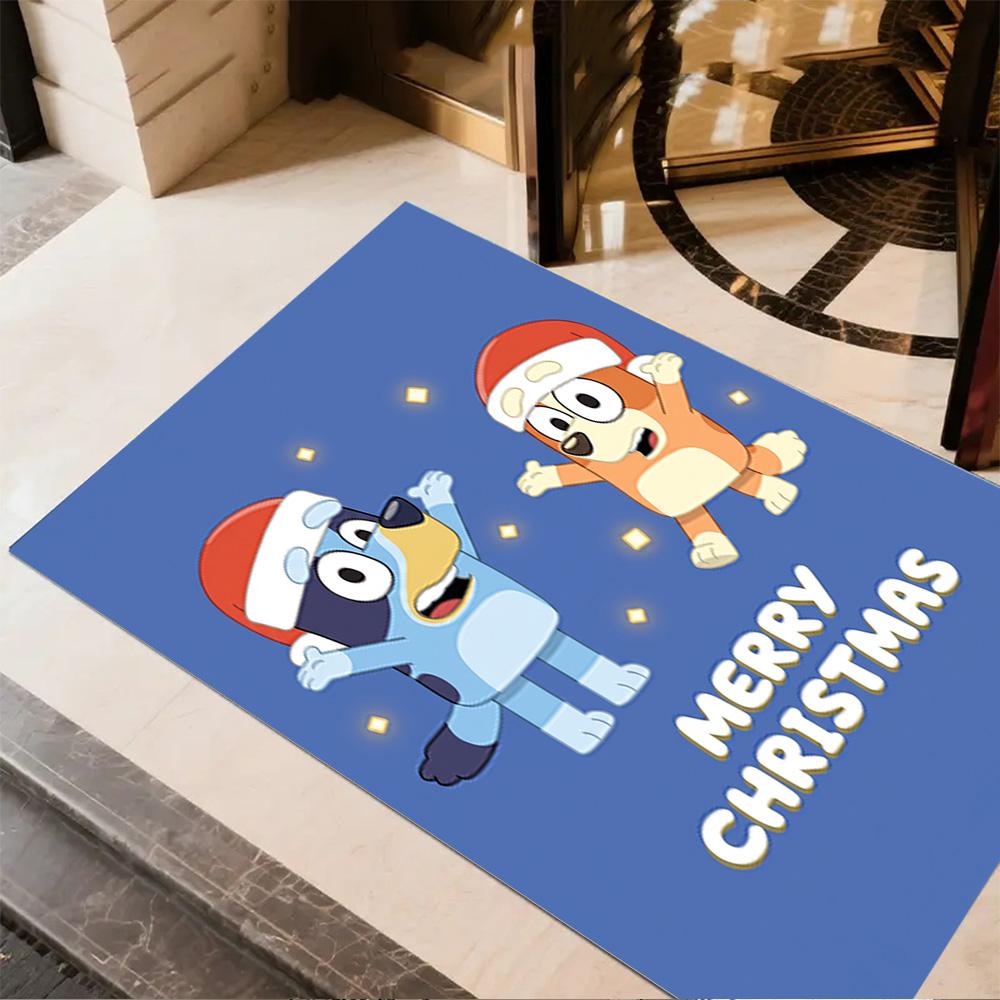 Bluey Friends Adventure Floor Mat Design for Balcony Outdoor Bedrooms Hallway Anti-slip Rug Office Home Decor Birthday/Christmas Gift