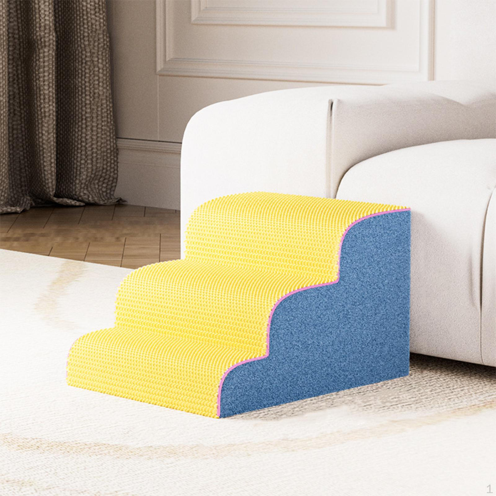 

Пандусы для собак, ступеньки, очень широкие, съемные, удобные, высота 30 см, нескользящая подложка, высокая плотность Blue Yellow