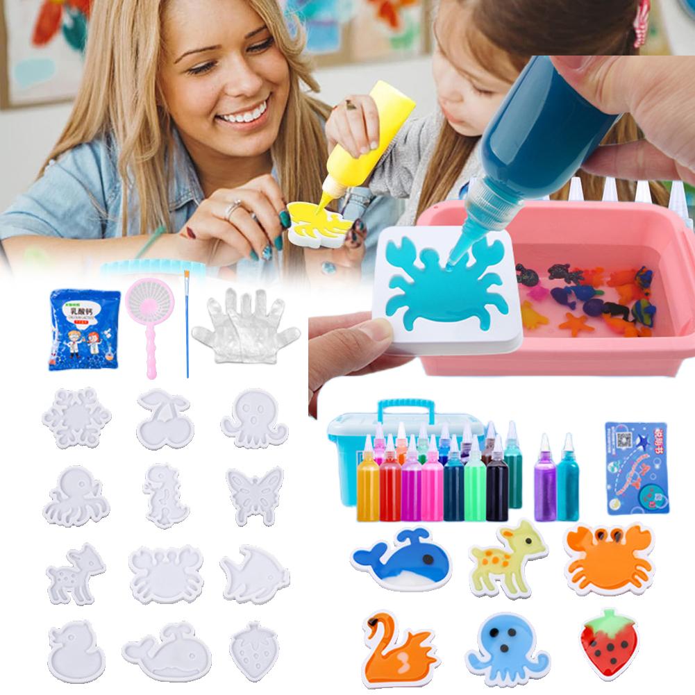 Sea Creature Water ELF Kit W/ Shape Molds Aqua Fairy Water Gel Kit Sensory Aqua Fairy Toys Set for Kids Age 3 5 6 8-12