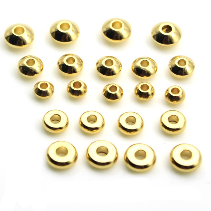 20Pcs 4/5/6/8mm Stainless Steel Round Flat Rondelle Spacer Beads Metal Loose Abaci Beads Charms for Jewelry Making Accessories