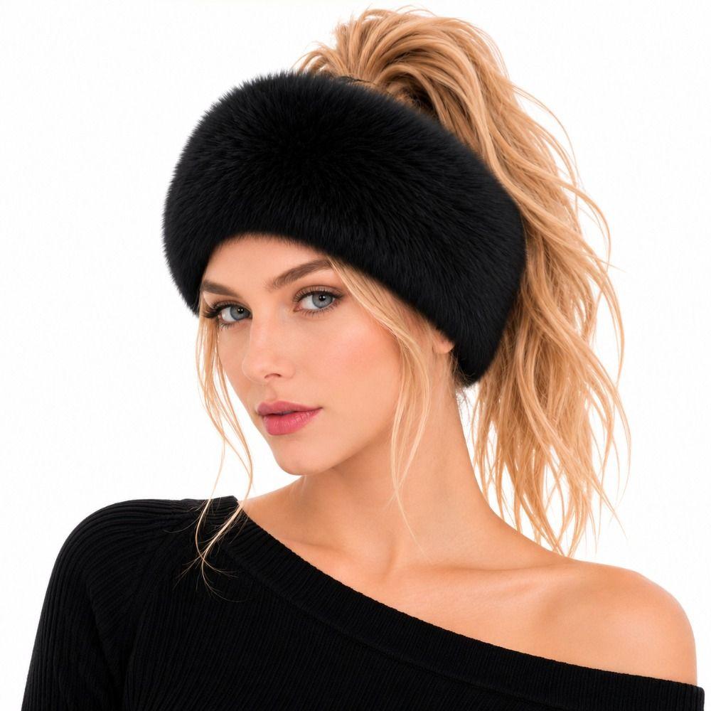 Imitation Fox Fur Furry Hairband Thick Fake Fur Hat Soft Keepwarm Headband Winter