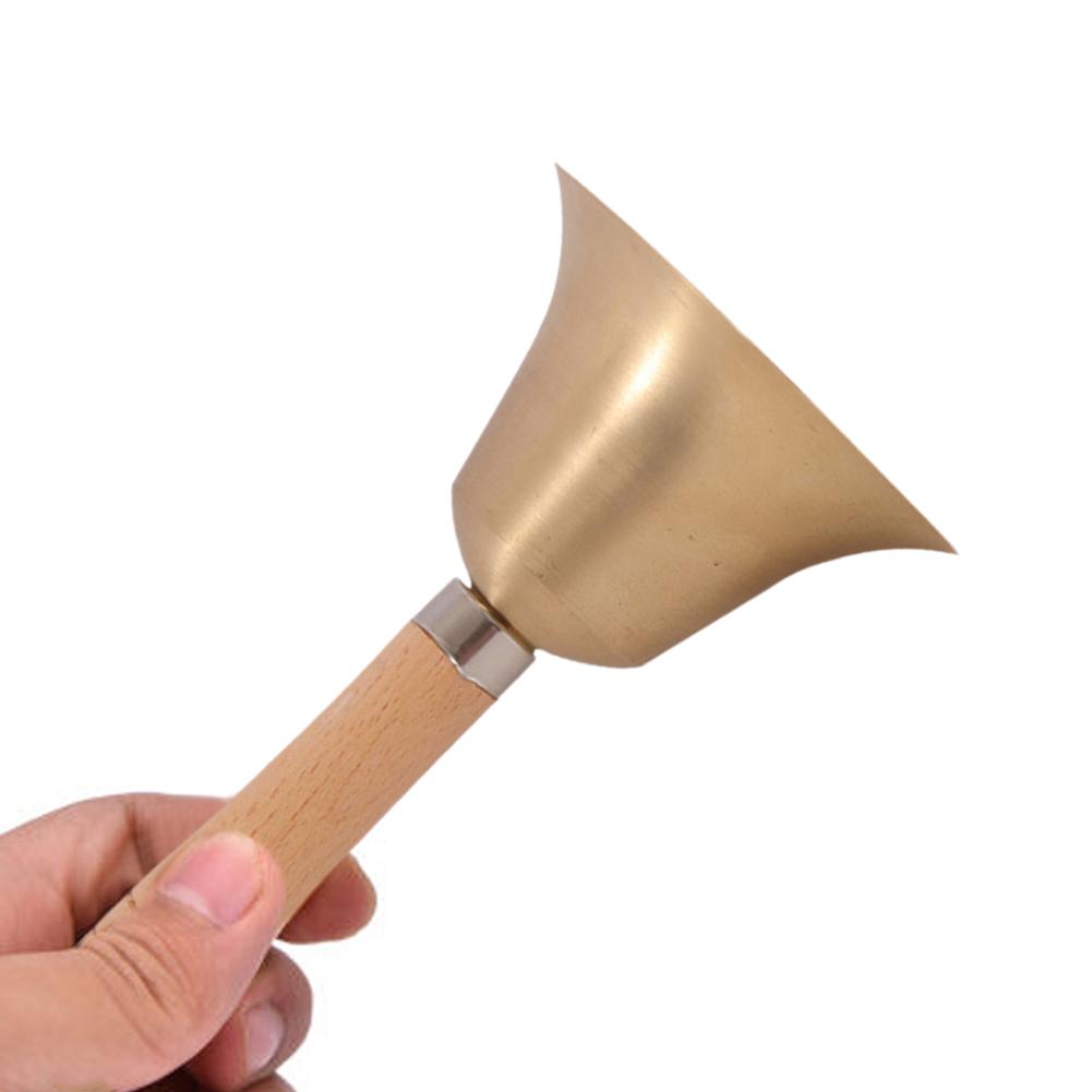 Wooden Handle Hand Bell 8cm Diameter Bell Bell Hand Hand Small Copper Handle Class Bell Cranked G4W8