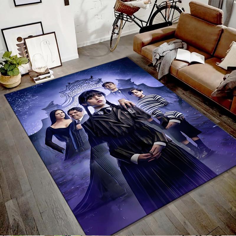 1pc Addams Family Wednesday4 Design Printed Area Rug Carpet for Bedroom Living Room Home Decor Rugs Mat Non Slip Mat Rug for Bedside
