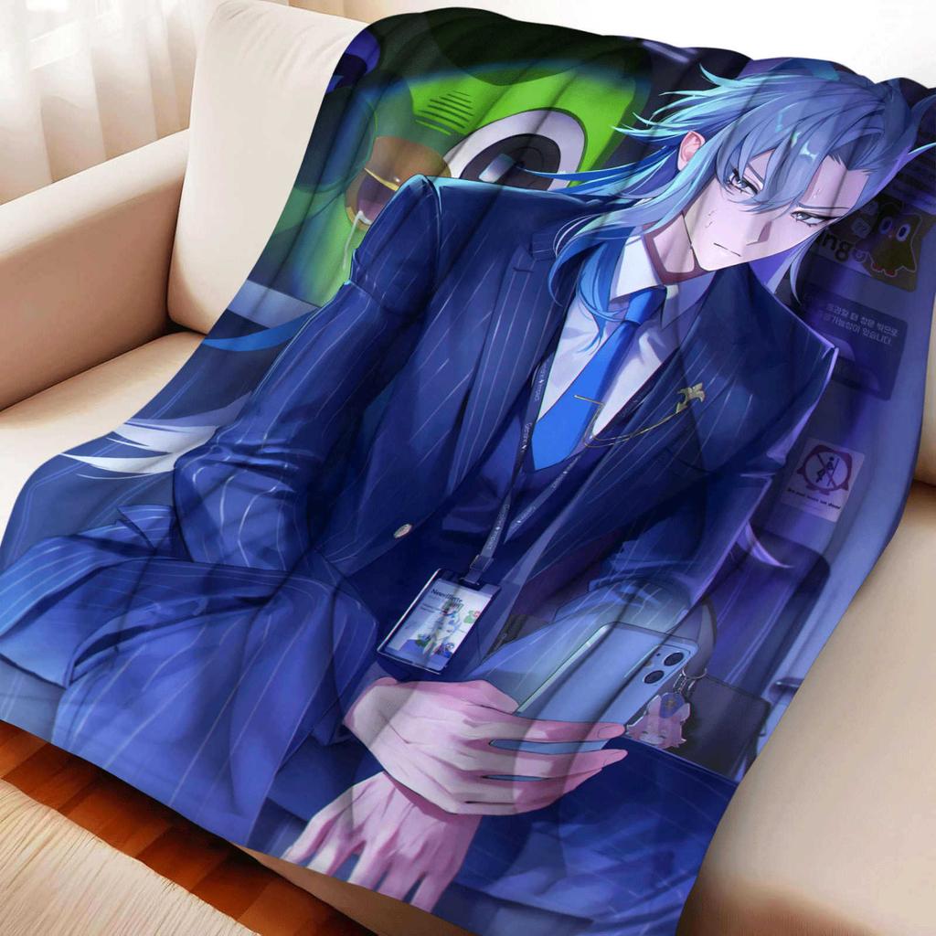 Game Genshin Impact Neuvillette Nap Blanket Warmth Soft Air Conditioning Otaku Flannel Blanket Multifunctional Decor Blankets