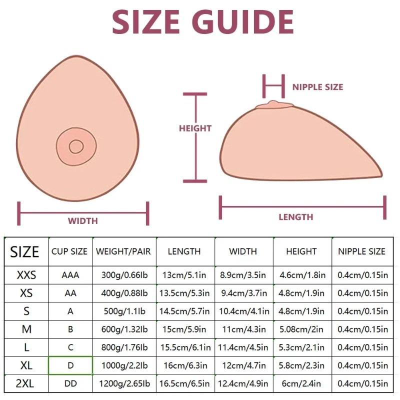 2pcs Realistic Self-Adhesive Silicone Fake Breasts Form for Crossdresser Prosthesis Transgender Cosplay Fake Boobs