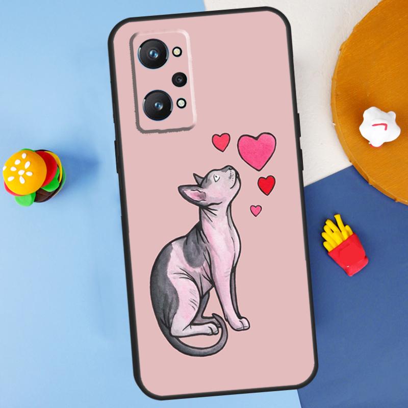 Sphynx Cat For Realme 14 13 12 10 11 Pro Plus GT 6 6T 5 GT7 Pro C55 C51 C21Y C25S C67 C75 C53 C61 Case