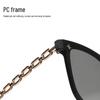 Unisex Fashion Square Sunglasses with Chain Temples