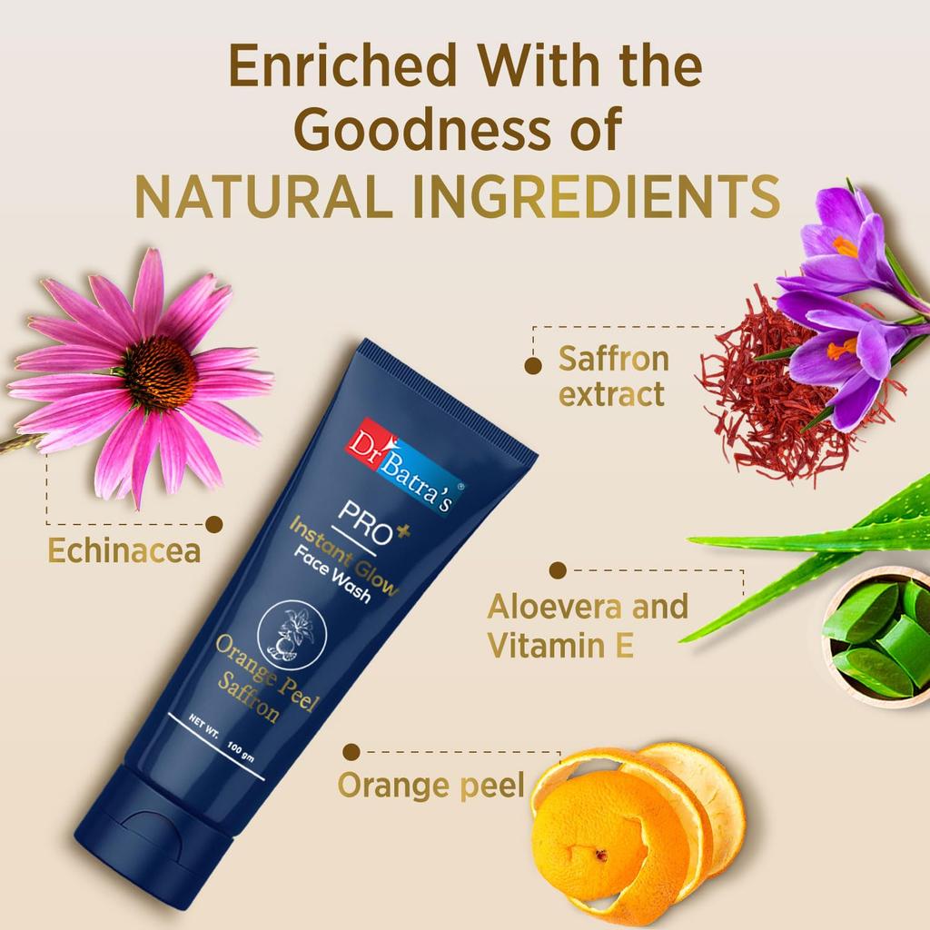 Dr. Batra's PRO+ Instant Glow Gesichtswaschgel 100 g | Tiefenreinigung, Verjüngung & Natürlicher Glow Für Männer und Frauen